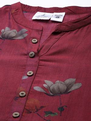 Wine printed cotton ethnic-kurtis 5