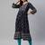 Navy-blue printed cotton ethnic-kurtis