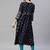 Navy-blue printed cotton ethnic-kurtis