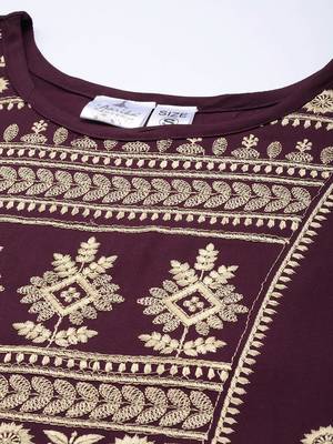 Purple embroidered cotton ethnic-kurtis 5