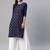 Navy-blue printed cotton ethnic-kurtis
