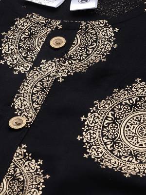 Black printed cotton ethnic-kurtis 5