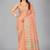 Peach woven silk saree with blouse