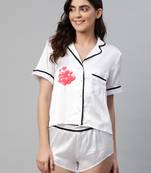 White printed polyester tunics