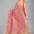 Pink woven silk saree with blouse