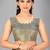 Grey woven silk saree with blouse
