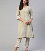 Fawn embroidered pure silk salwar