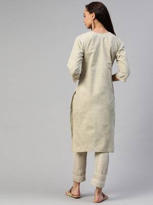 Fawn embroidered pure silk salwar 3