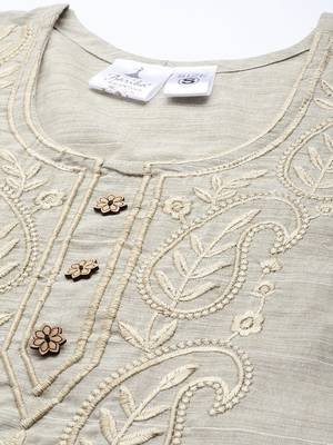 Fawn embroidered pure silk salwar 4