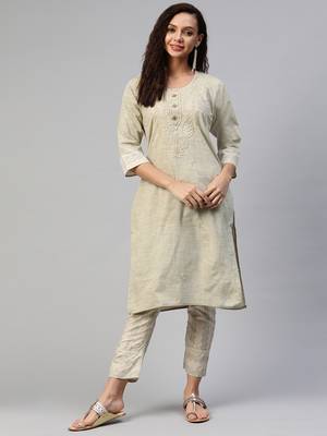 Fawn embroidered pure silk salwar 5