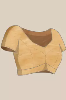 Beige Plain Georgette Saree With Blouse