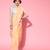 Peach embroidered organza saree with blouse