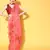 Light Red Printed Organza Saree With Blouse