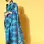 Blue Printed Georgette Saree With Blouse