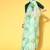 Light parrot green printed organza saree with blouse