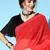Crimson plain georgette saree with blouse