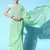 Light Parrot Green Plain Georgette Saree With Blouse