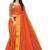 Leeza Store Women's Baby Pink Cotton Blend Kerala Kasavu Solid Plain Golden Zari Border Saree
