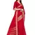 Leeza Store Women's Red Cotton Linen Jacquard Zari Border Plain Solid Mysore Saree