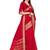 Leeza Store Women's Red Cotton Linen Jacquard Zari Border Plain Solid Mysore Saree