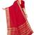 Leeza Store Women's Red Cotton Linen Jacquard Zari Border Plain Solid Mysore Saree