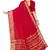 Leeza Store Women's Red Cotton Linen Jacquard Zari Border Plain Solid Mysore Saree