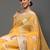 Leeza Store Women's Mango Yellow Tissue Silk Silver Zari Floral Motifs Saree With Blouse Piece