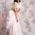Light baby pink woven pure linen saree with blouse