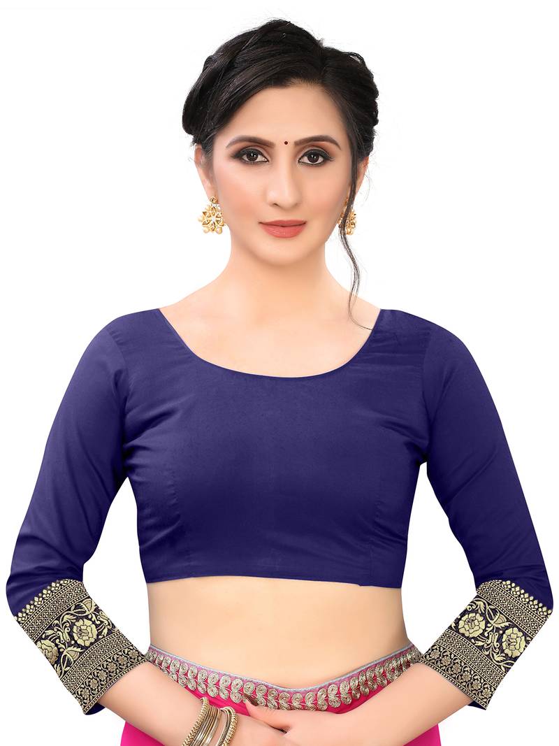 Leeza Store Women's Hot Pink Silk Blend Jacquard Golden Zari Woven Traditional  Banarasi StyleSare