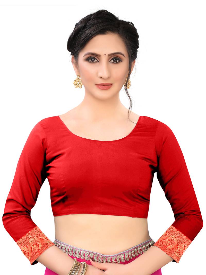 Leeza Store Women's Hot Pink Silk Blend Jacquard Golden Zari Woven Traditional  Banarasi StyleSaree 