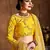 Yellow Dori, Zari, Thread and Glitter Sequins Embroidered Mulbury Silk semi stitched bridal wedding lehenga