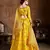 Yellow Dori, Zari, Thread and Glitter Sequins Embroidered Mulbury Silk semi stitched bridal wedding lehenga