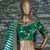 Green Dori, Zari, Thread and Glitter Sequins Embroidered Mulbury Silk semi stitched Eid Lehenga