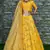Yellow Dori, Zari, Thread and Glitter Sequins Embroidered Mulbury Silk semi stitched bridal wedding lehenga