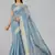 Light blue woven silk saree with blouse