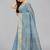 Light blue woven silk saree with blouse