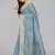Light blue woven silk saree with blouse