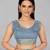 Light blue woven silk saree with blouse