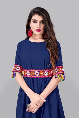 Rayon Border Lace Kurti 2