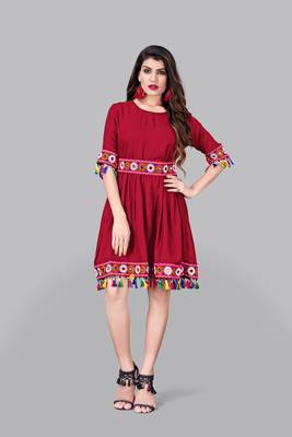 Rayon Border Lace Kurti 1