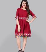 Rayon Border Lace Kurti