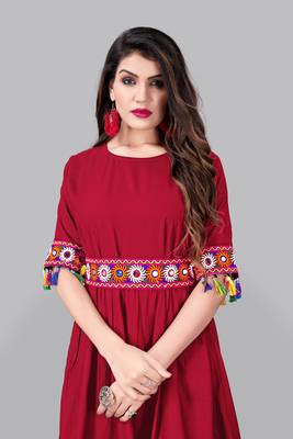 Rayon Border Lace Kurti 2