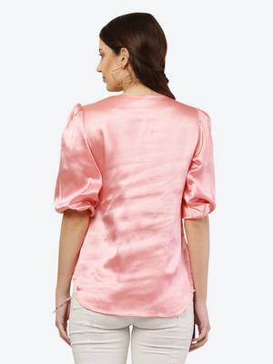 Peach plain satin tunics 2