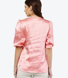 Peach plain satin tunics