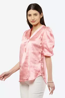 Peach plain satin tunics