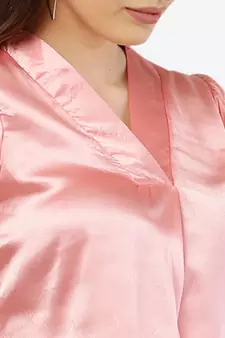 Peach plain satin tunics