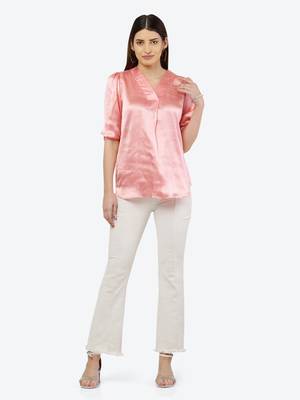 Peach plain satin tunics 1