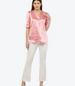 Peach plain satin tunics
