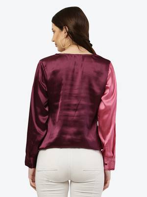 Purple plain satin tunics 2