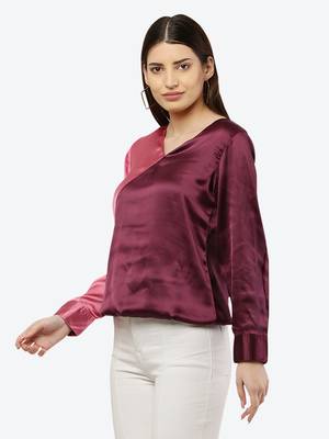 Purple plain satin tunics 3